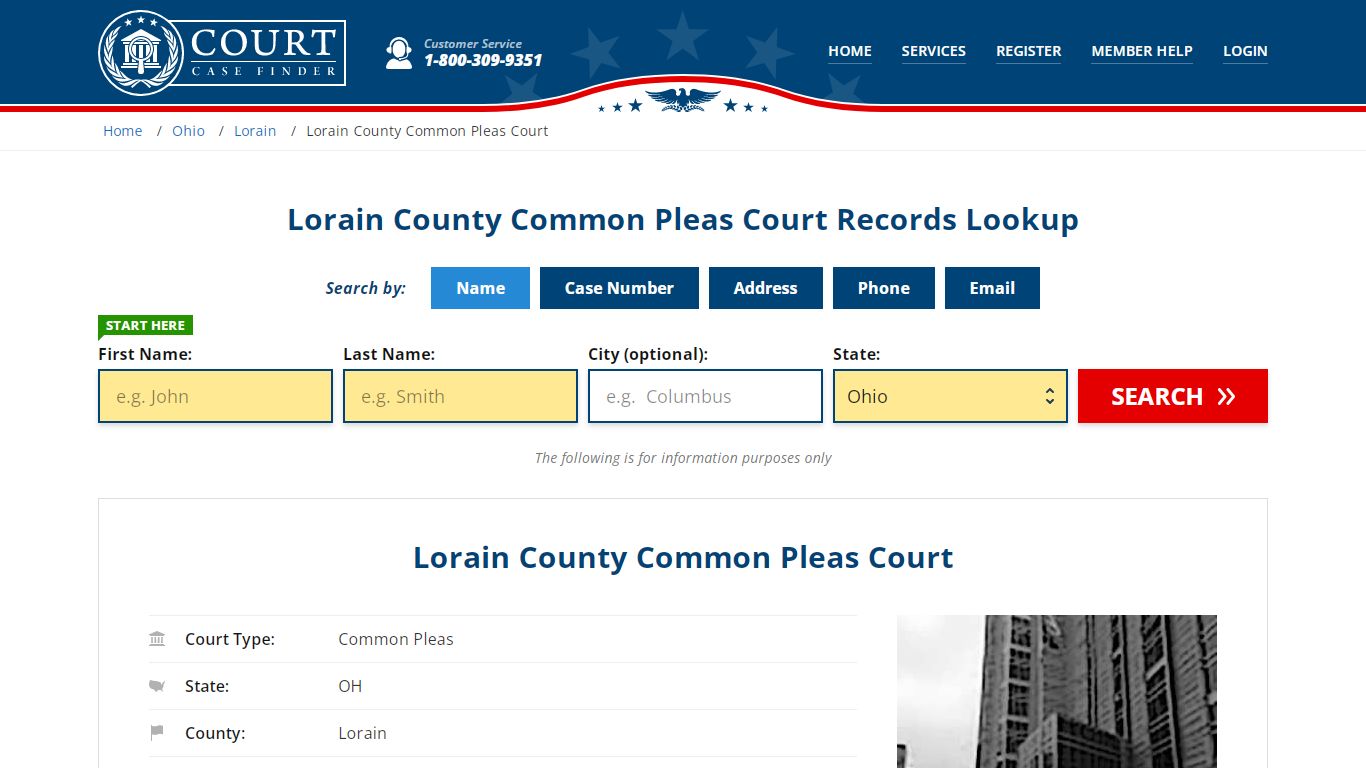 Lorain County Common Pleas Court Records Lookup - CourtCaseFinder.com